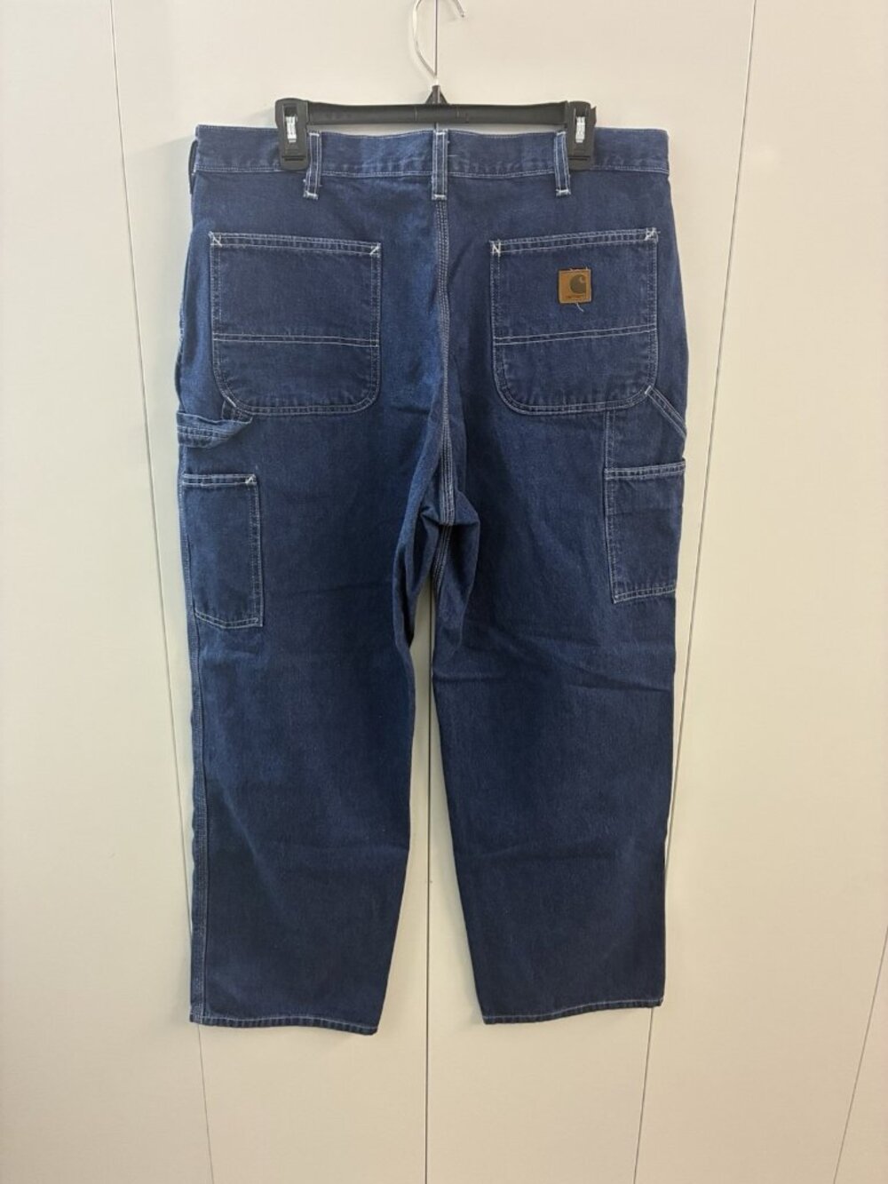 Carhartt Jeans Mens 36X30 Blue Loose Straight Denim Dungaree Fit Carpenter B13